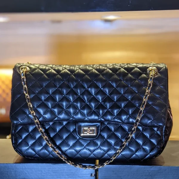 Black Leather Office Bag for Girls