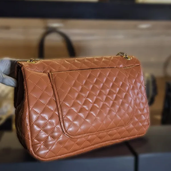 Brown Office Bag For Girls back side