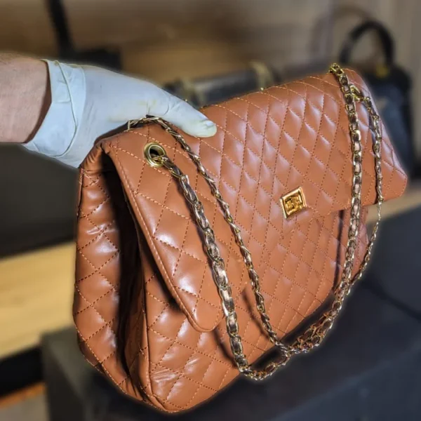 Brown Office Bag For Girls Front Side