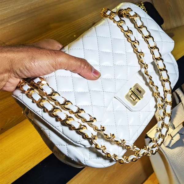White Leather Crossbody Bag For Girls