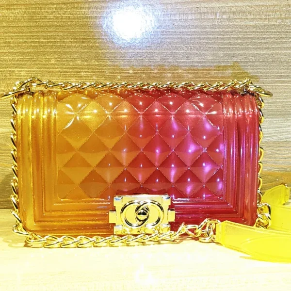 Yellow and Red Pvc bag for girls