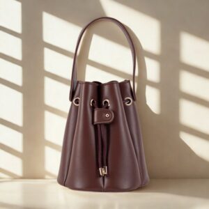 brown basket shape bag for girls