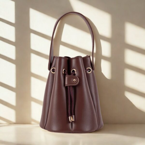 brown basket shape bag for girls