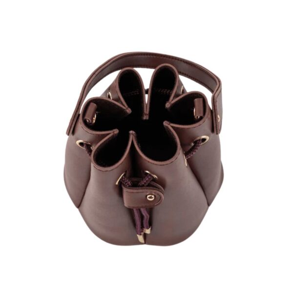 brown basket shape bag for girls top view