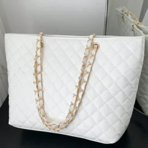 White Tote Leather Bags For Girls