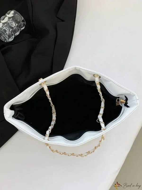 White Tote Leather Bags For Girls Inner Pic