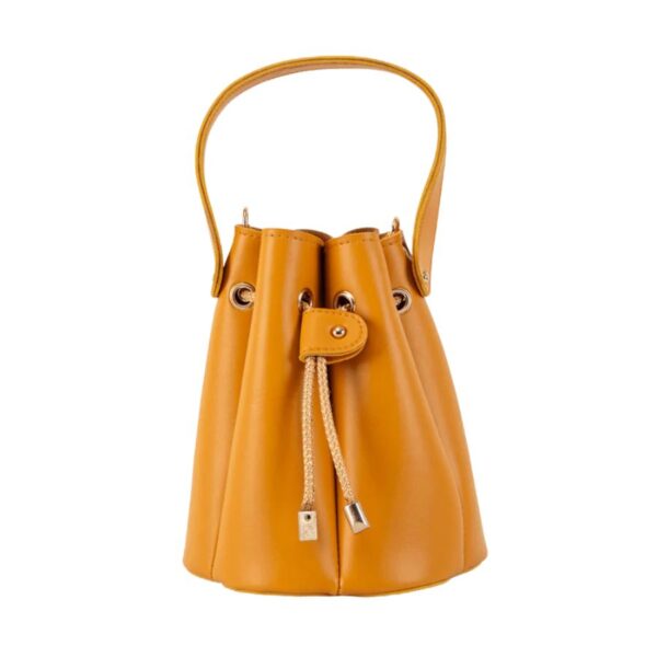 brown basket shape bag for girls side view