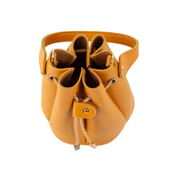 brown basket shape bag for girls top view