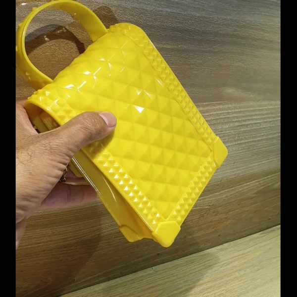 Yellow Mobile Pouch For Girls Back Side Pic