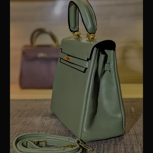 Green Leather Kelly Bag Front View| Buy online at best price in UAE