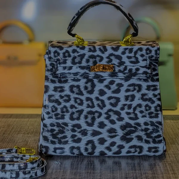 Leopard Leather Kelly Bag Front View| Buy online at best price in UAE